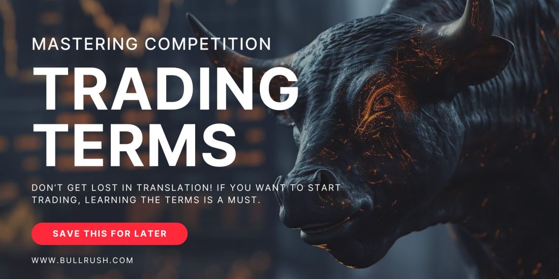 Picture of a bull with the blog title: Mastering Trading Terms for Competitions